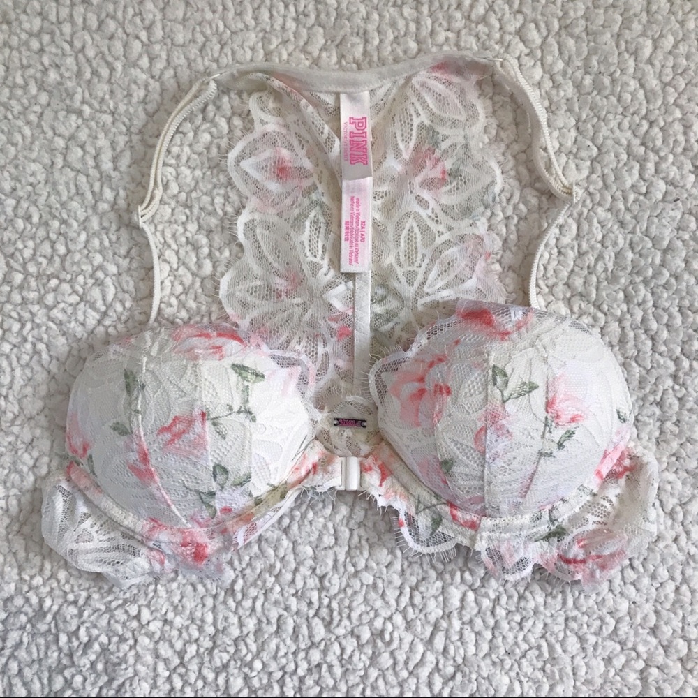 Victoria’s Secret PINK Floral Lace Date Racerback Bra 💐